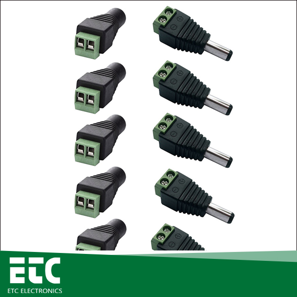 Security camera DC power connectors & adapters